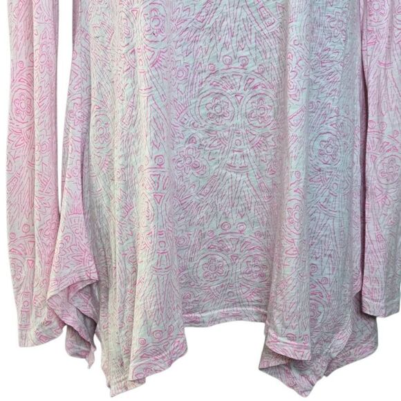 Fresh Produce Top Size Large Pink White Slub Tee Shirt - Picture 3 of 6